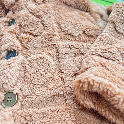 Casaco Avulso de Pelinho Corações - Caramelo